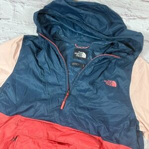 The North Face 1/4 Zip Pullover Wind Wall Jacket Womens Small Stow Tri-Color